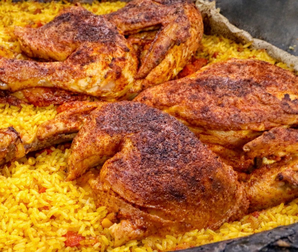 Yellow Rice with Roasted Chicken